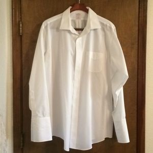 White Brooks Brothers Cuff Link Sleeve Dress Shirt